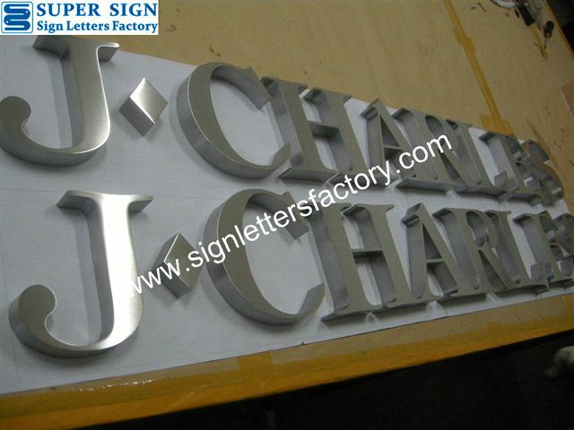 Fabricated stainless steel letter sign